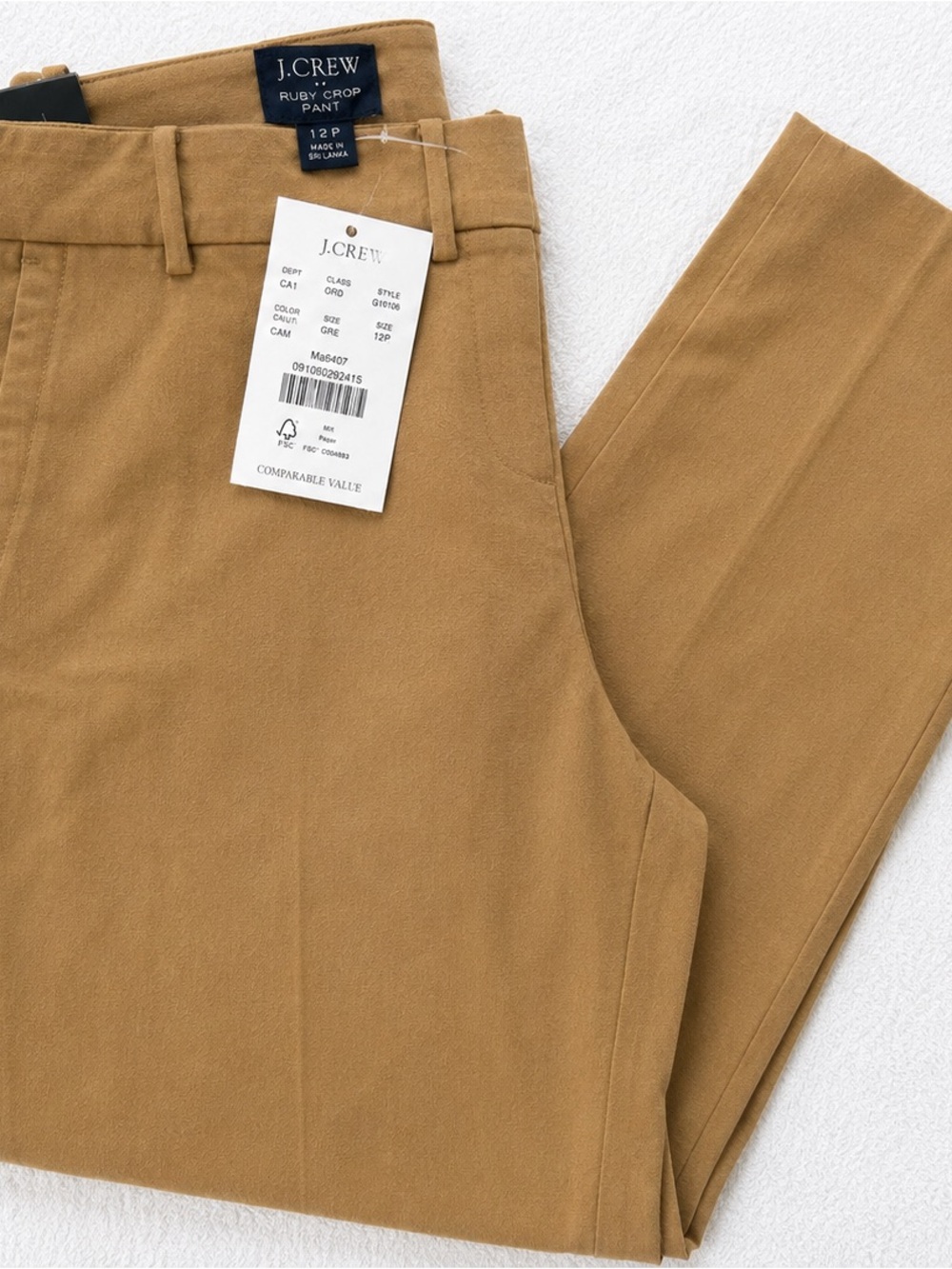 NWT - J.Crew Ruby Crop Pants Camel Khaki Career Office Stretch - Timeless Style